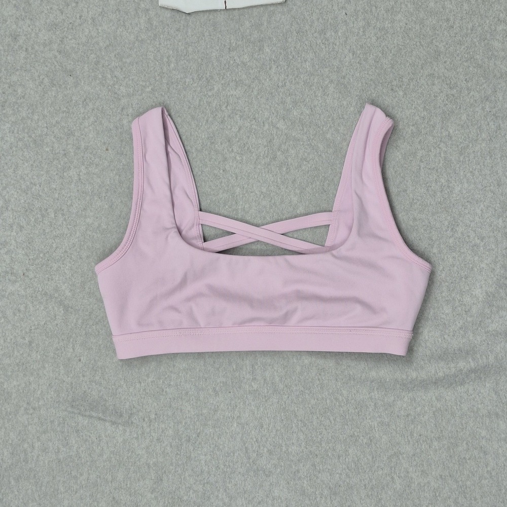 Blogilates Women Sports Bra Small Pink Crisscross Wireless Tank